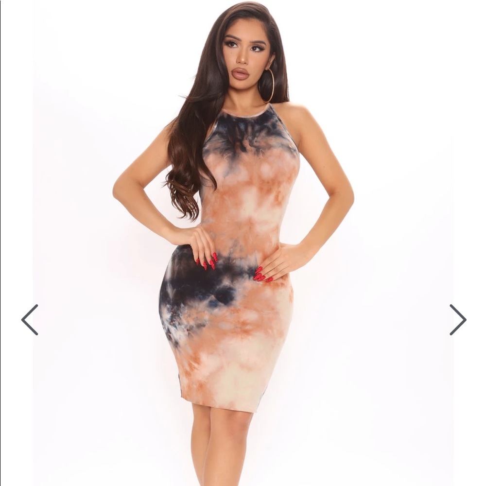 Over You Tie Dye Mini Dress - Black/combo